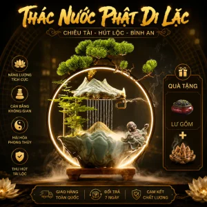 Đài phun nước Di Lặc kèm đèn LED